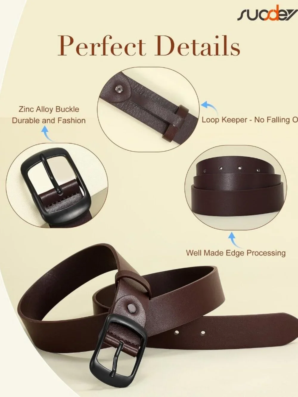 Stylish Women's Leather Waist Belt for Jeans & Dresses, Elegant 1.3